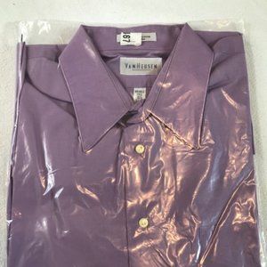 Men's Van Heusin Sateen Dress Shirt, Size: Large, Neck 16.5, Arm 32/33, Purple